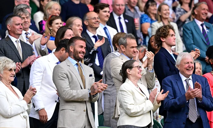 David Beckham si mama sa Beckham, Sandra Beckham, cu David Attenborough la Wimbledon   profimedia 0886338777 jpg