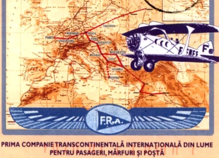 Poster cu traseele pe care zburau avioanele la începutul anilor '20 FOTO Airline Timetable