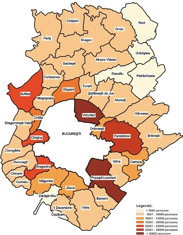 Județul Ilfov a intrat în scenariu roșu, iar 11 localități sunt în carantină