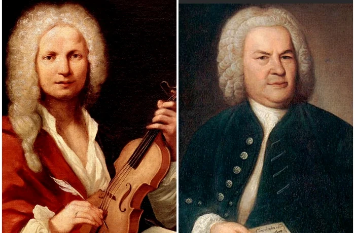 Doi mari compozitori, Antoniu Vivaldi şi Johann Sebastian Bach. Foto: arhivă