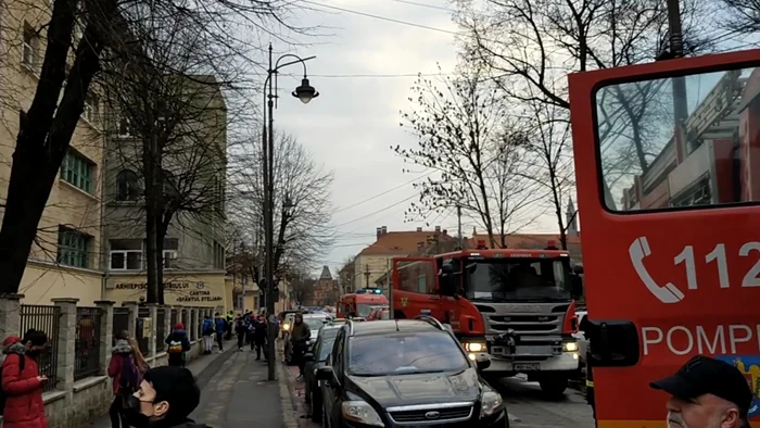 Incendiu la Colegiul Naţional Octavian Goga din Sibiu Foto Adevărul