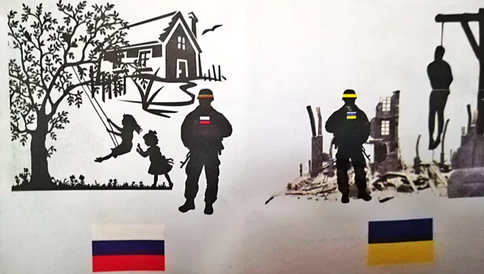 Ilustrație din broșura de propagandă rusă găsită asupra soldaților ruși FOTO Captură El Pais