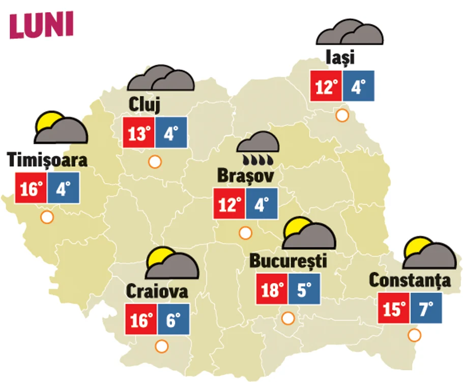 Prognoza meteo 16 noiembrie anunță că vremea se ameliorează