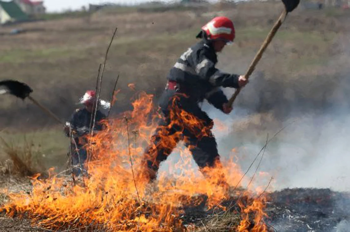 
    Incendiile de vegetaţie uscată sunt foarte greu de stins  