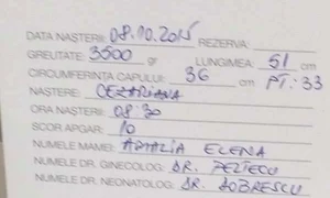 Fiul Amaliei a primit nota 10 la naştere  jpeg