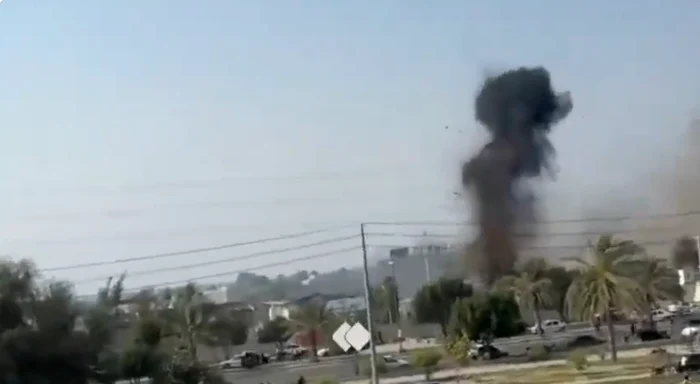 Racheta a atacat o bază aflată lângă o școală FOTO Captură video X