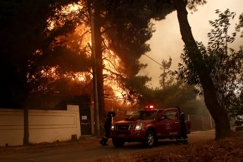 Incendiu în apropiere de Atena Grecia 27 iulie 2021 FOTO EPA-EFE