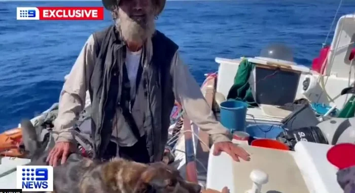 Tim Shaddock imediat după ce a fost salvat FOTO 9 News