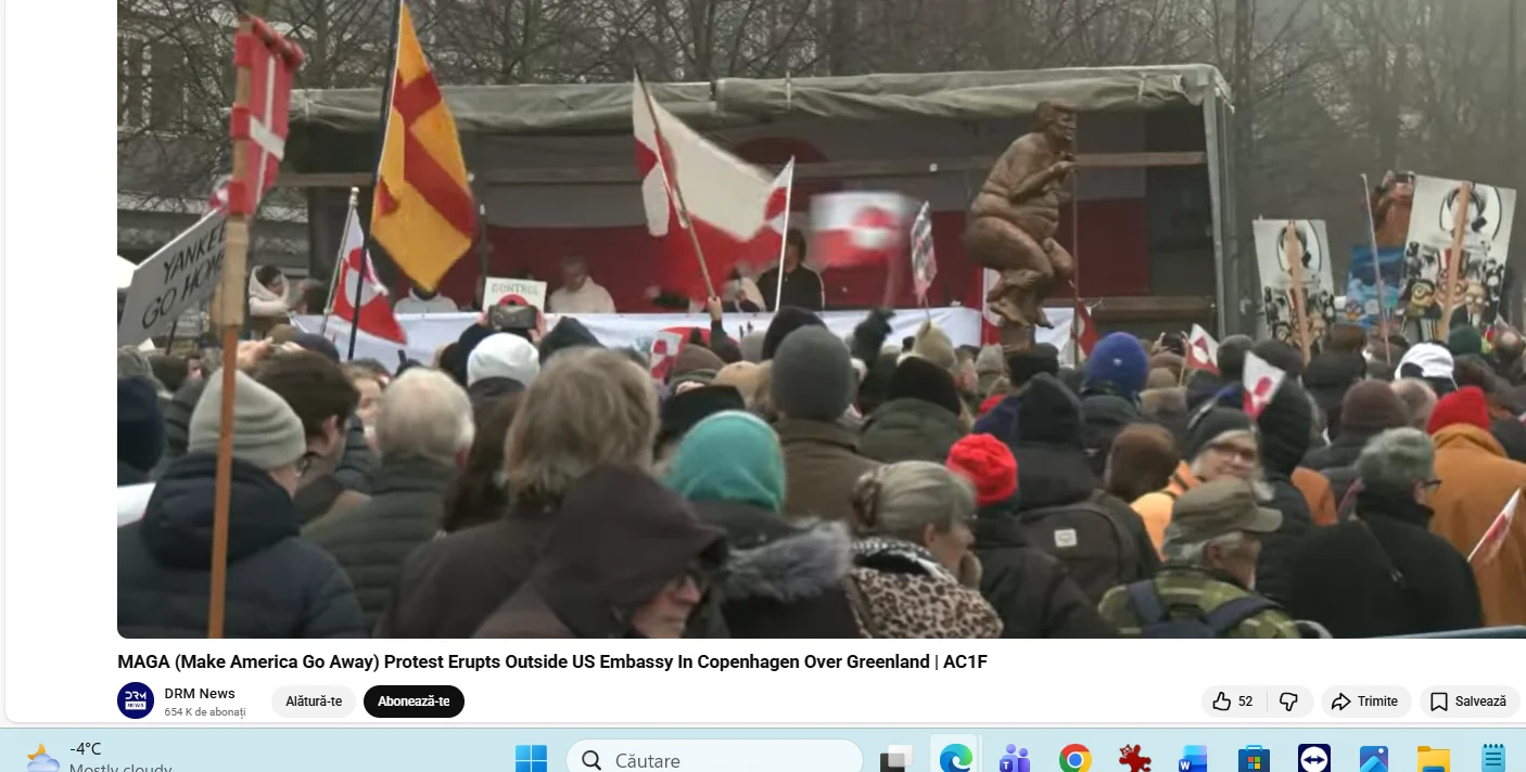 „Make America Go Away". Mii de oameni au ieșit în stradă la Copenhaga, protestând față de planurile lui Trump: „Groenlanda nu este de vânzare”