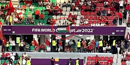 Steagul Palestinei a fost arborat la meciul dintre Belgia Maroc. Foto: GSP