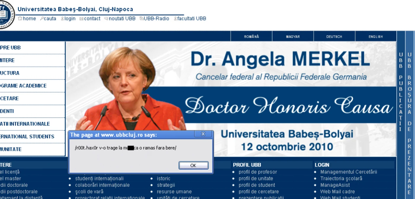 Site-ul UBB, "spart" înainte de vizita cancelarului