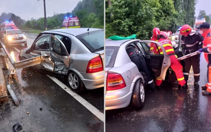 Accident rutier în Băniţa. Foto: ISU Hunedoara.