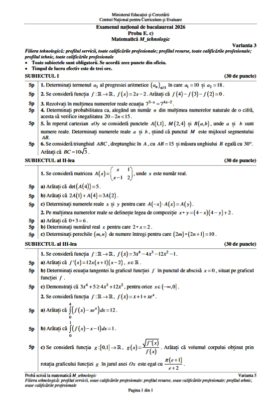 Subiecte Bacalaureat 2026   Matematică Tehnic png