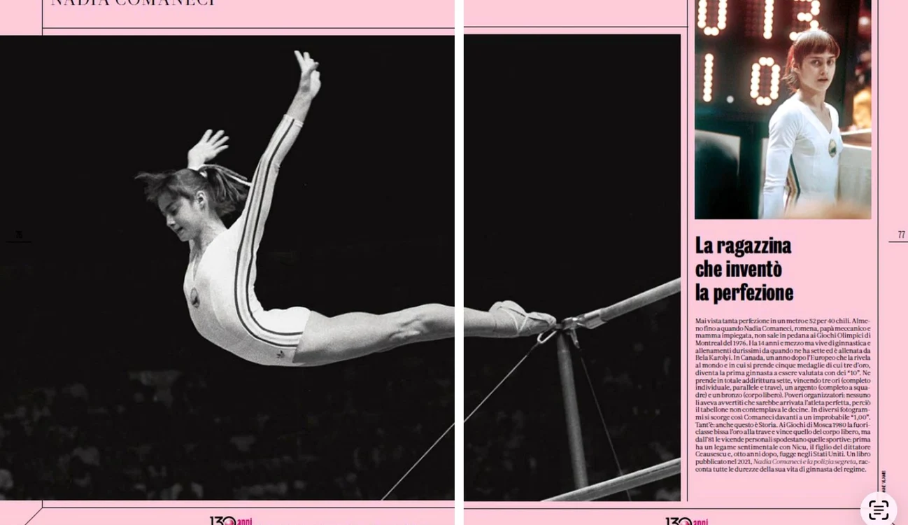 Omagiu pentru Nadia Comăneci, în SportWeek by Gazzetta dello Sport 