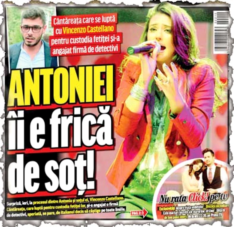 Cântăreaţa Antonia se  va întâlni azi, din nou,  la tribunal cu soţul ei,  Vincenzo Castellano
