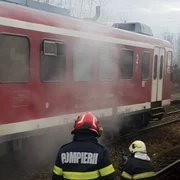 Incendiu tren Dâmbovița. FOTO ISU Dâmbovița