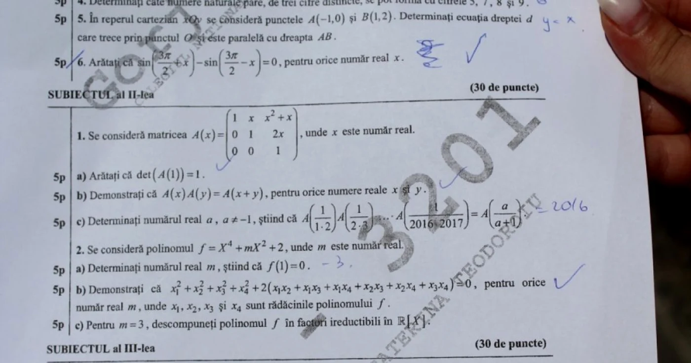 subiecte bac 2016 mate profil real
