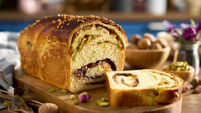 Cozonac cu ciocolată și fistic FOTO: Jamila Cuisine