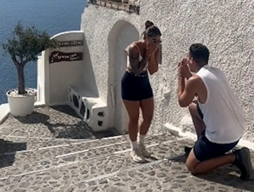Cerere în căsătorie în Santorini Foto: Captură video/Instagram