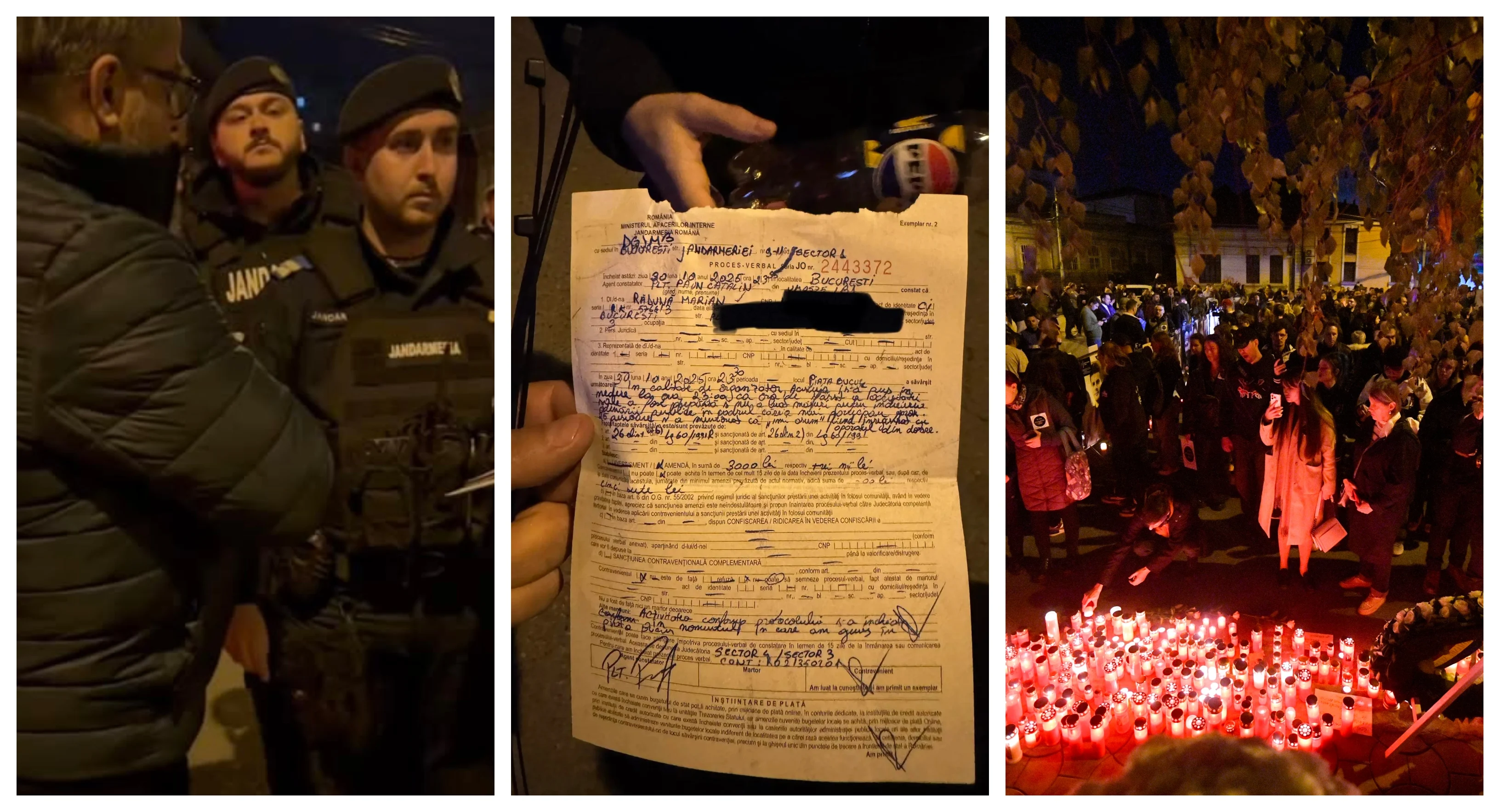 Exces de zel. Un jandarm l-a amendat pe organizatorul marșului de comemorare a victimelor Colectiv. „Durerea are oră de închidere?”