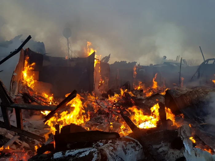 Casele au ars în totalitate                                                                     FOTO: ISU Dobrogea