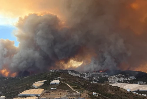 Incendiu puternic în Antalya FOTO: X