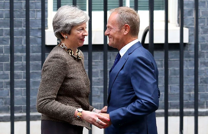 Theresa May si Donald Tusk FOTO Guliver / Getty Images / Jack Taylor