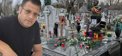Ionuț Petrescu îngrijește mormântul lui Ion Dolănescu 