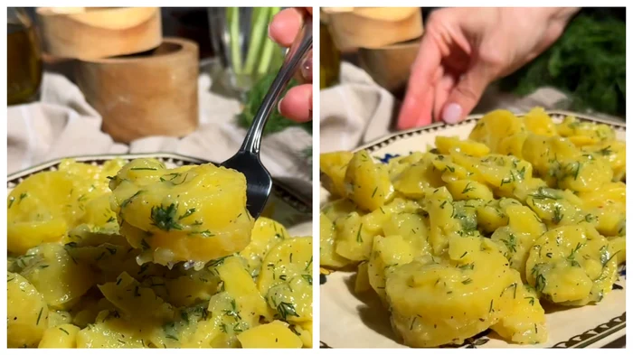 Salată de cartofi simplă și delicioasă / FOTO: Colaj captură video TikTok