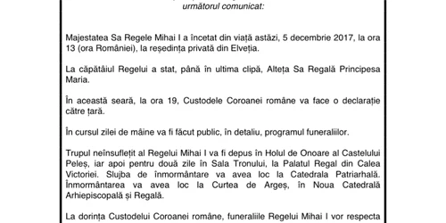 regele mihai a murit