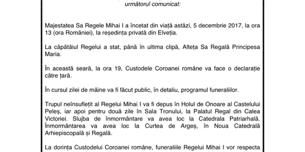 regele mihai a murit