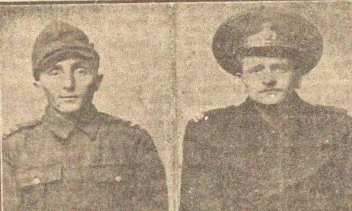 Fotografiile falșilor militari Albeanu Dumitru și Bratu Romulus Mihai, publicate de ziarul „Universul” din 14 februarie 1945