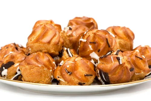pastry filled with custard on white background jpeg