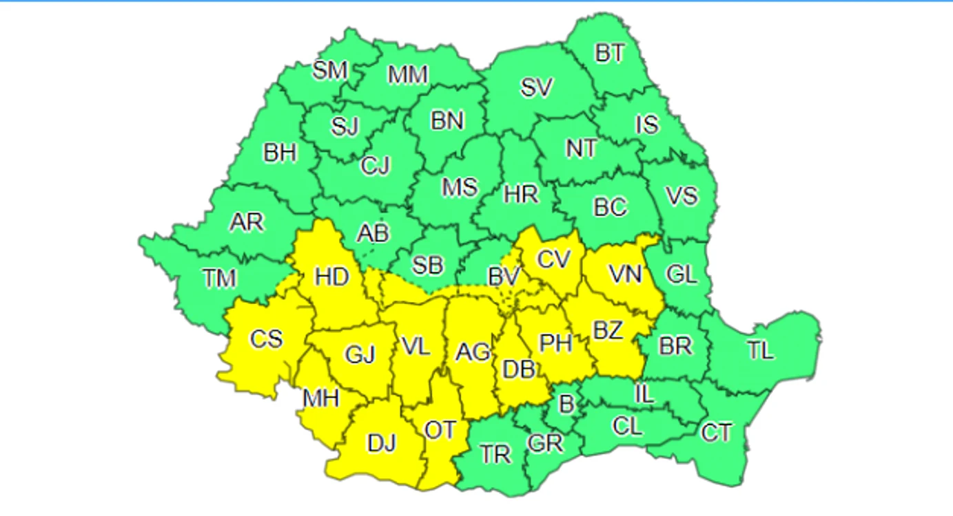 În zonele vizate sunt aşteptate precipitaţii care pot depăşi 70 de litri pe pentru pătrat FOTO ANM