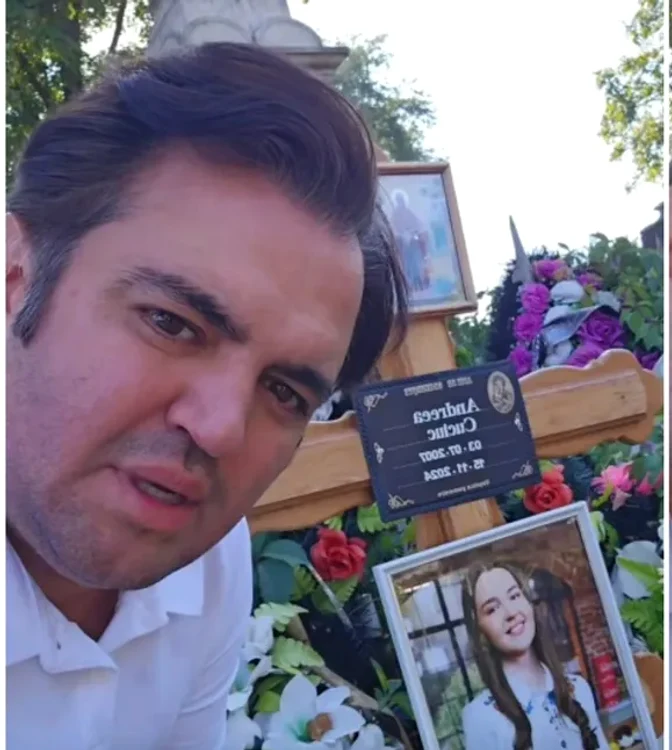 Igor Cuciuc, la mormântul fiicei sale - Foto: social media