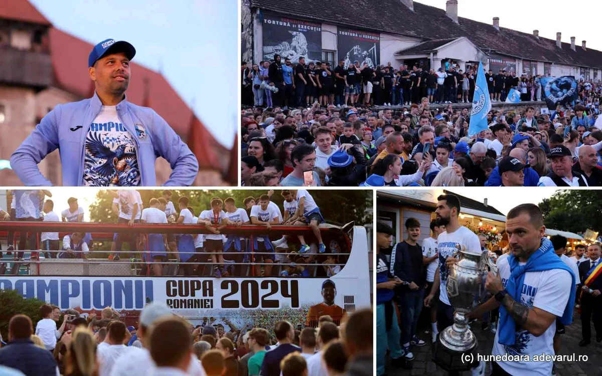 Mii de oameni au venit la sărbătoarea echipei Corvinul Hunedoara. Foto: Daniel Guță