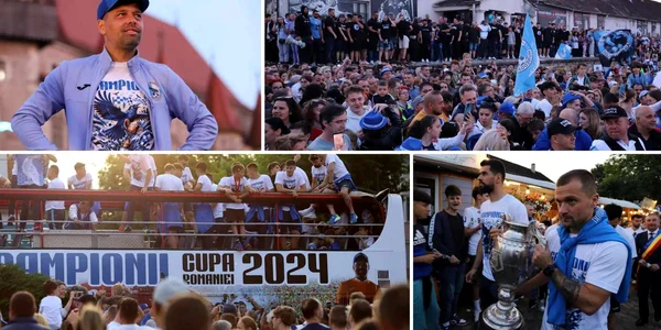 Corvinul Hunedoara aclamată de mii de oameni la prezentarea trofeului Cupa României la fotbal  Foto Daniel Guță ADEVĂRUL (8) jpg