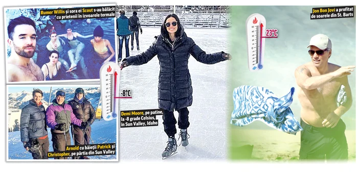 Demi Moore a petrecut pe patine, la munte Bon Jovi s-a prăjit la soare, pe plajă
