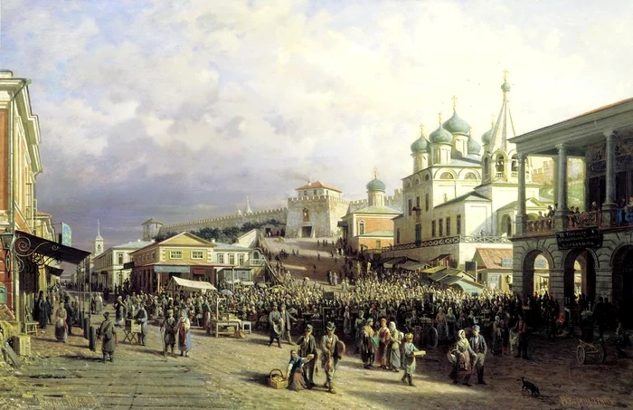 Peter Vereshchagin   The Market in Nizhny Novgorod jpg jpeg