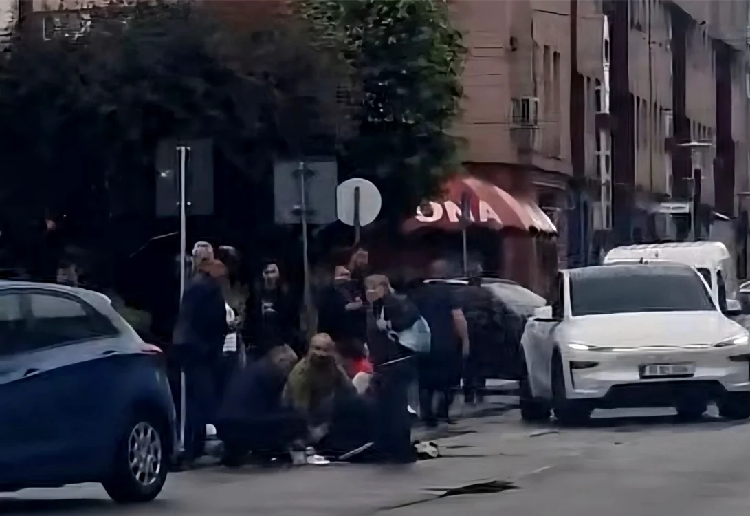 Accidentul s-a produs marți, 12 mai, pe strada Tudor Vladimirescu. FOTO: Facebook/Actual în Gorj