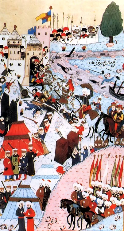 Asediul Belgradului din 1456. Miniatură otomană din 1584 (© Wikimedia Commons)