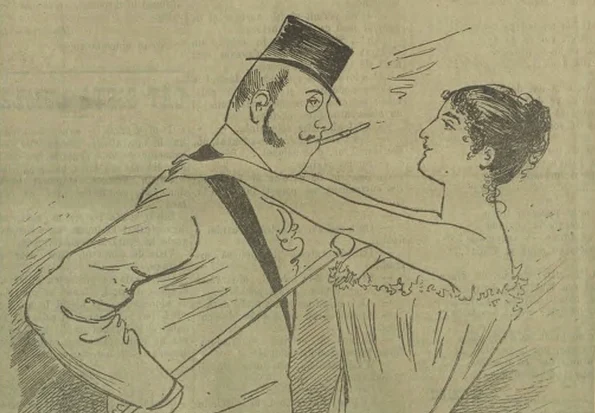 Caricatură publicată de ziarul umoristic „Veselia”, Anul 1, nr. 10, 29 decembrie 1891 (© Facebook / Institutul de Studii Sud-Est Europene)