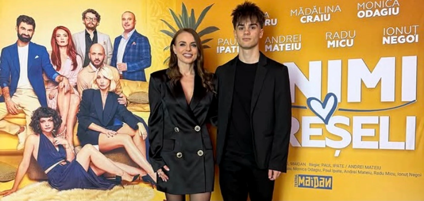 Jojo și fiul ei, Achim, la premiera “ 6 inimi, 3 greșeli” foto: Instagram 