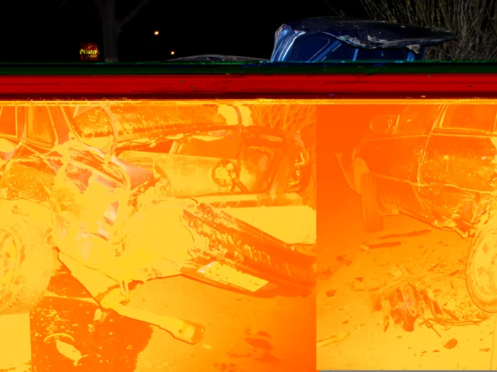 Impactul cu portbagajul automobilului Daewoo Cielo a avariat butelia cu gaz lichefiat, o adevărată bombă în astfel de situaţii