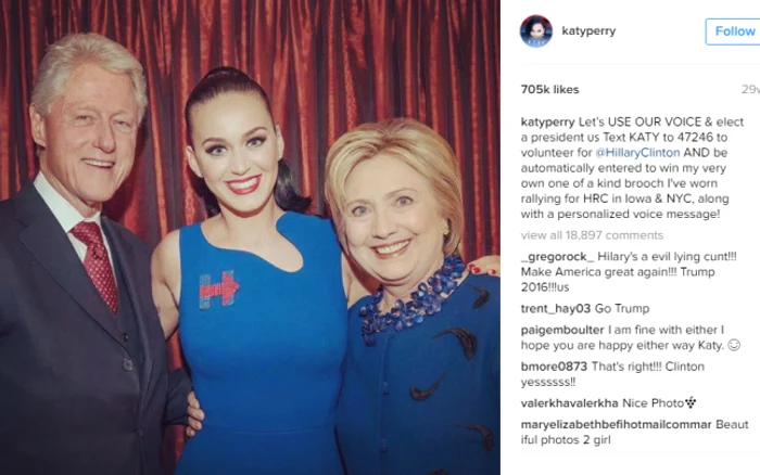 katy perry si sotii clinton foto instagram