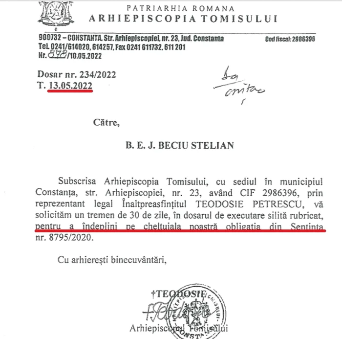 document adresa teodosie executor judecatoresc