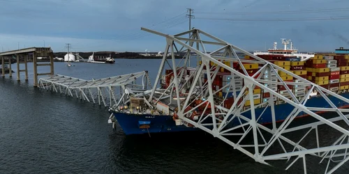 Podul Francis Scott Key s-a prăbușit după coliziunea cu un vas container FOTO PROFIMEDIA