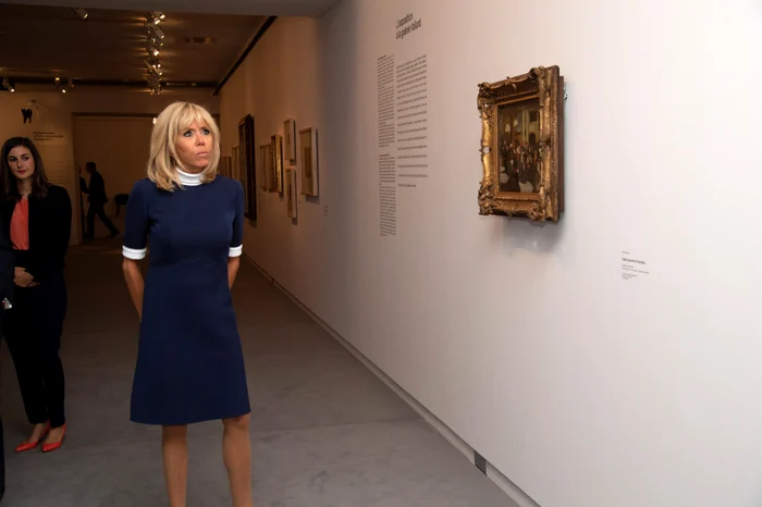 Emmanuel Macron and his wife Brigitte Macron visit the "Picasso Bleu et rose Paris jpeg