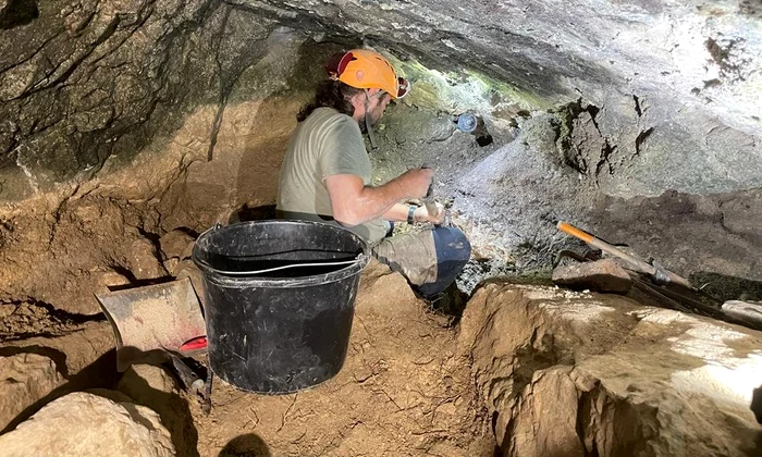 Săpături efectuate de arheologi în peștera „Șura Dracului” (foto: D. Pop, D. Conțiu, T. Minghiraș / Muzeul Județean de Istorie și Arheologie Maramureș)
