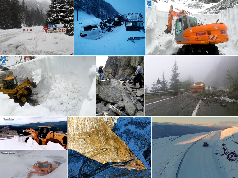 Transalpina și Transfăgărășan cele mai frumoase și cunoscute drumuri montane din România Colaj